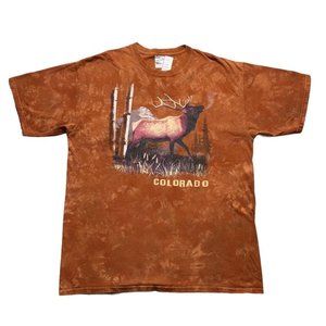Colorado Tie Dyed Elk T Shirt Crewneck Adult XL